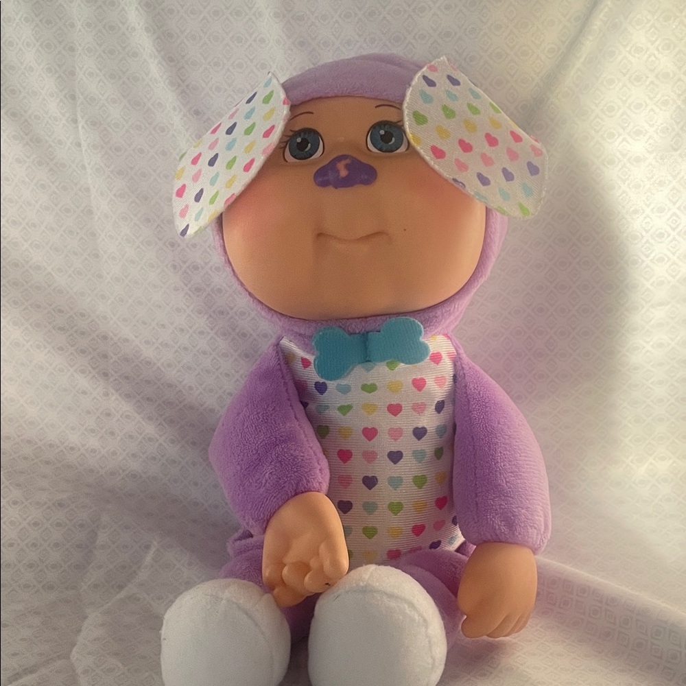 Colorful Heart Pattern Plush Puppy Toy